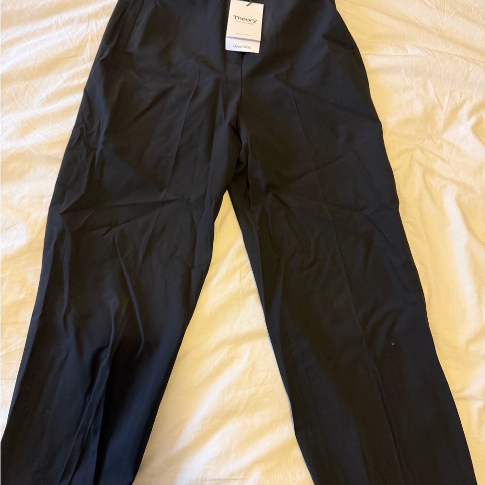Theory Elegant Black Wool Trousers